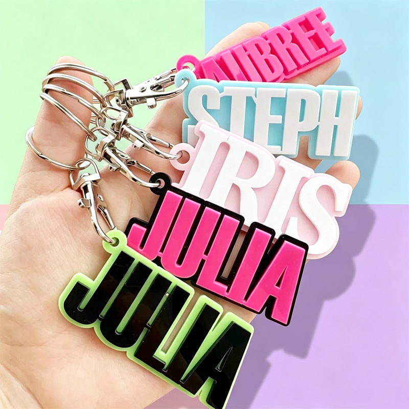 Resin Art Alphabet - Brigh Acrylic Name Custom Colored Keychain