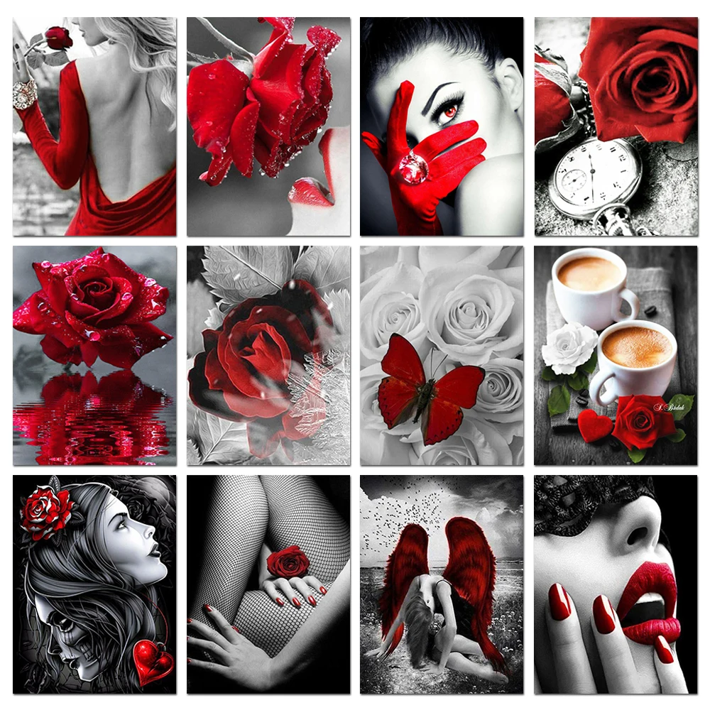 5D Diamond Painting Flower Ros - Resin Art Rose 评论和价格