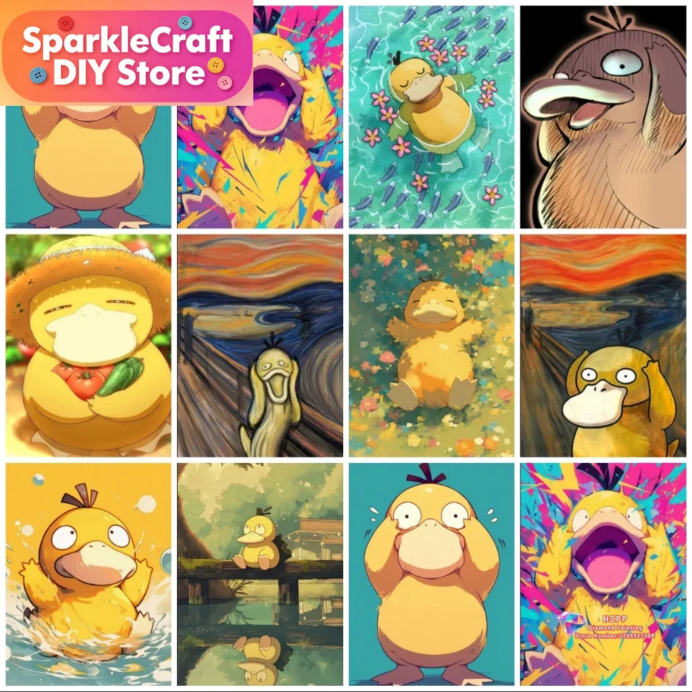 1pc frameless Psyduck Cartoon  - Resin Art Work 评论和价格